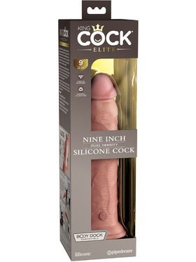 King Cock Elite: Dual Density Silicone Cock, 25 cm, ljus