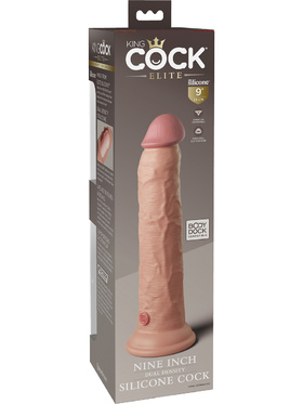 King Cock Elite: Dual Density Silicone Cock, 25 cm, ljus