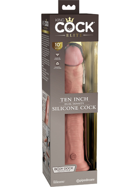 King Cock Elite: Dual Density Silicone Cock, 27 cm, ljus