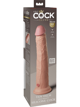 King Cock Elite: Dual Density Silicone Cock, 27 cm, ljus