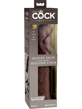 King Cock Elite: Dual Density Silicone Cock, 30 cm, mörk