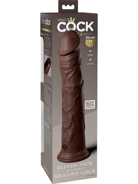 King Cock Elite: Dual Density Silicone Cock, 30 cm, mörk