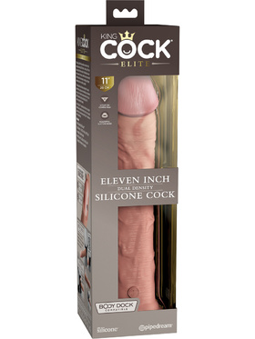 King Cock Elite: Dual Density Silicone Cock, 30 cm, ljus