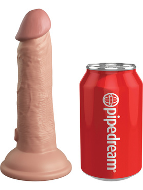 King Cock Elite: Dual Density Silicone Vibrating Cock, 18 cm, ljus