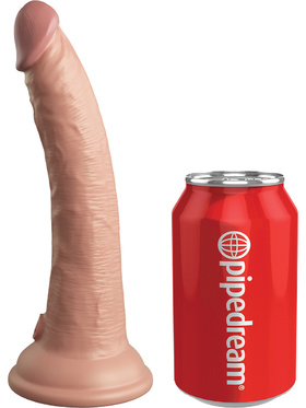 King Cock Elite: Dual Density Silicone Vibrating Cock, 21 cm, ljus