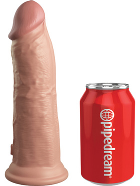 King Cock Elite: Dual Density Silicone Vibrating Cock, 22 cm, ljus