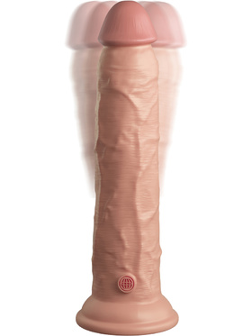 King Cock Elite: Dual Density Silicone Vibrating Cock, 25 cm, ljus