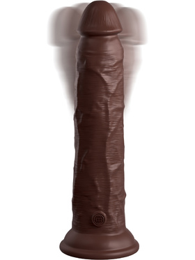 King Cock Elite: Dual Density Silicone Vibrating Cock, 25 cm, mörk