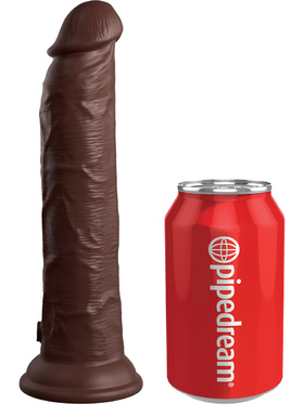 King Cock Elite: Dual Density Silicone Vibrating Cock, 25 cm, mörk