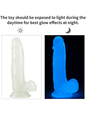 LoveToy: Lumino Play, Självlysande Dildo, 19 cm