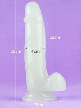 LoveToy: Lumino Play, Självlysande Dildo, 19 cm