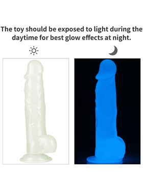 LoveToy: Lumino Play, Självlysande Dildo, 22 cm