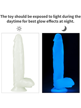 LoveToy: Lumino Play, Självlysande Dildo, 26 cm