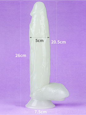 LoveToy: Lumino Play, Självlysande Dildo, 26 cm