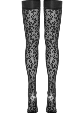 Cottelli Legwear: Leopard Hold Up Stockings
