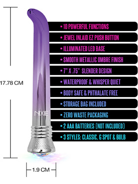 Global Novelties: Nixie Jewel, 10 Function G-Spot Vibe, lila