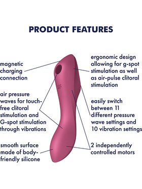 Satisfyer: Curvy Trinity 3, Air Pulse Vibrator, röd