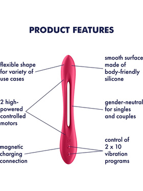 Satisfyer: Elastic Joy, Multi Vibrator, röd