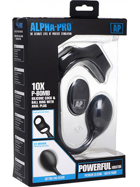 Alpha-Pro: 10X P-Bomb, Cock & Ball Ring with Anal Plug