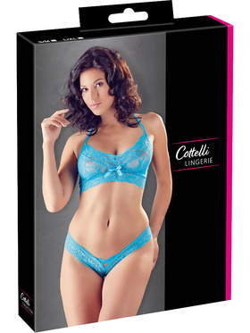 Cottelli Lingerie: Spets-BH & trosor, blå