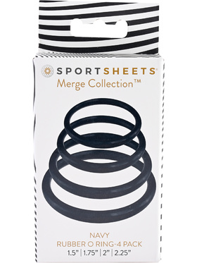Sportsheets Merge: Navy Rubber O Ring, 4-pack