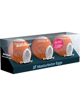 Satisfyer: Masturbator Egg, Crunchy, 3-pack