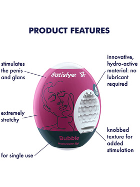 Satisfyer: Masturbator Egg, Bubble, 3-pack