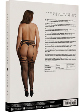 Le Désir: Garterbelt Stockings with Open Design, One Size Plus