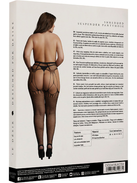 Le Désir: Shredded Suspender Pantyhose, One Size Plus