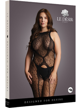 Le Désir: Crotchless Leopard Bodystocking, One Size Plus