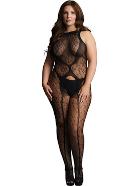 Le Désir: Crotchless Leopard Bodystocking, One Size Plus