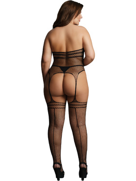 Le Désir: Strappy Suspender Bodystocking, One Size Plus