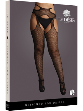Le Désir: Suspender Pantyhose with Strappy Waist, One Size Plus