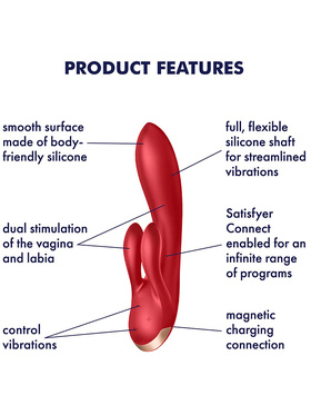 Satisfyer Connect: Double Flex Vibrator, röd