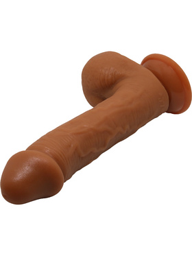 Beautiful Johnson: Realistisk Dildo med Sugpropp, 22 cm, mörk