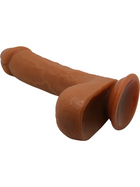 Beautiful Johnson: Realistisk Dildo med Sugpropp, 22 cm, mörk