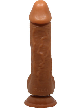 Beautiful Johnson: Realistisk Dildo med Sugpropp, 22 cm, mörk