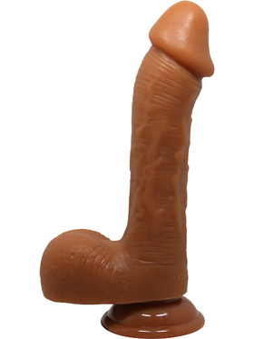 Beautiful Johnson: Realistisk Dildo med Sugpropp, 22 cm, mörk