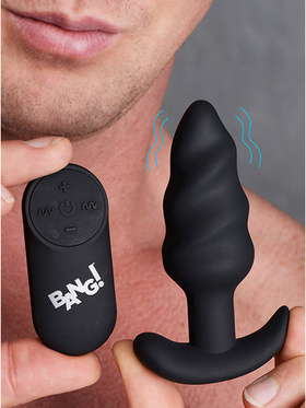 XR Brands Bang: 21X Silicone Swirl Plug with Remote