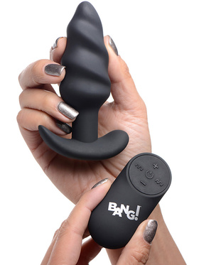 XR Brands Bang: 21X Silicone Swirl Plug with Remote