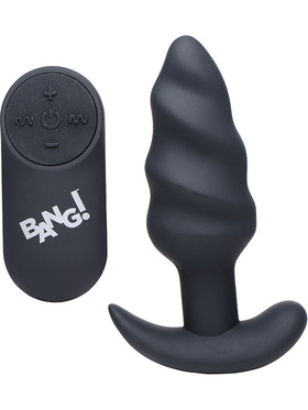 XR Brands Bang: 21X Silicone Swirl Plug with Remote