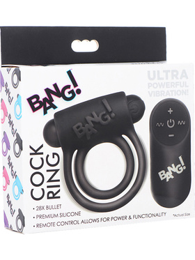 XR Brands Bang: Silicone Cock Ring & 28X Bullet with Remote