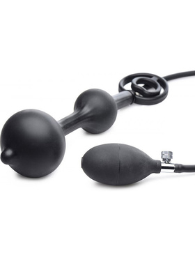 Master Series: Devil's Rattle, Inflatable Plug with Cock & Ball Ring