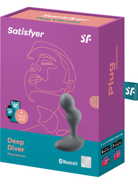 Satisfyer Connect: Deep Diver, Plug Vibrator, grå
