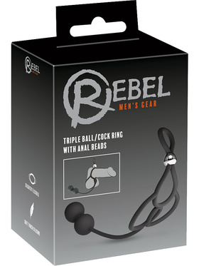 Rebel: Triple Ball/Cock Ring with Anal Beads