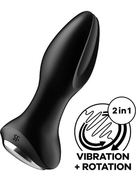 Satisfyer Connect: Rotator Plug 2+, Plug Vibrator, svart