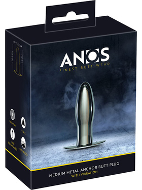 Anos: Metal Anchor Butt Plug with Vibration, medium