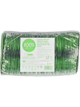 EXS Ribbed & Dotted: Kondomer, 100-pack