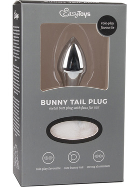 EasyToys: Bunny Tail Plug No. 1, silver/vit