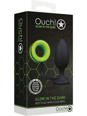 Ouch! Glow in the Dark: Butt Plug with Cock Ring